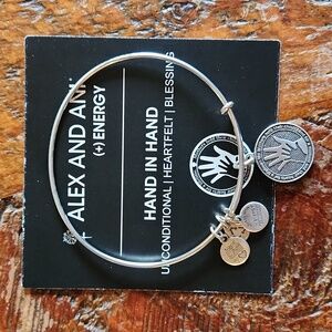 Alex And Ani Bangle Hand In Hand Bracelet Silver